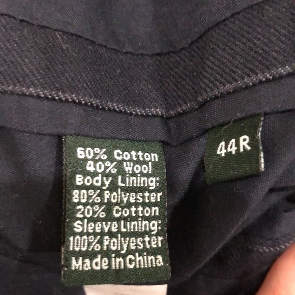 J Crew Wool Blazer Sports Coat Size 44R Dark Midnight Navy Blue Striped - Picture 8 of 8